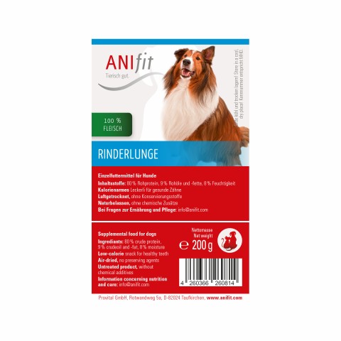 Dog Snacks Beef Lung (Rinderlunge) 200g 1 Piece -3- Anifit
